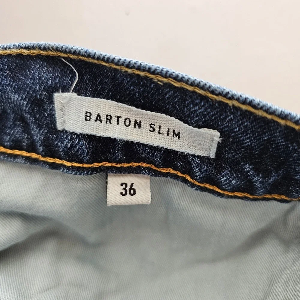 Imogene & Willie Barton Slim Jeans Mens 36 Selvedge Blue Dark Wash Button Fly